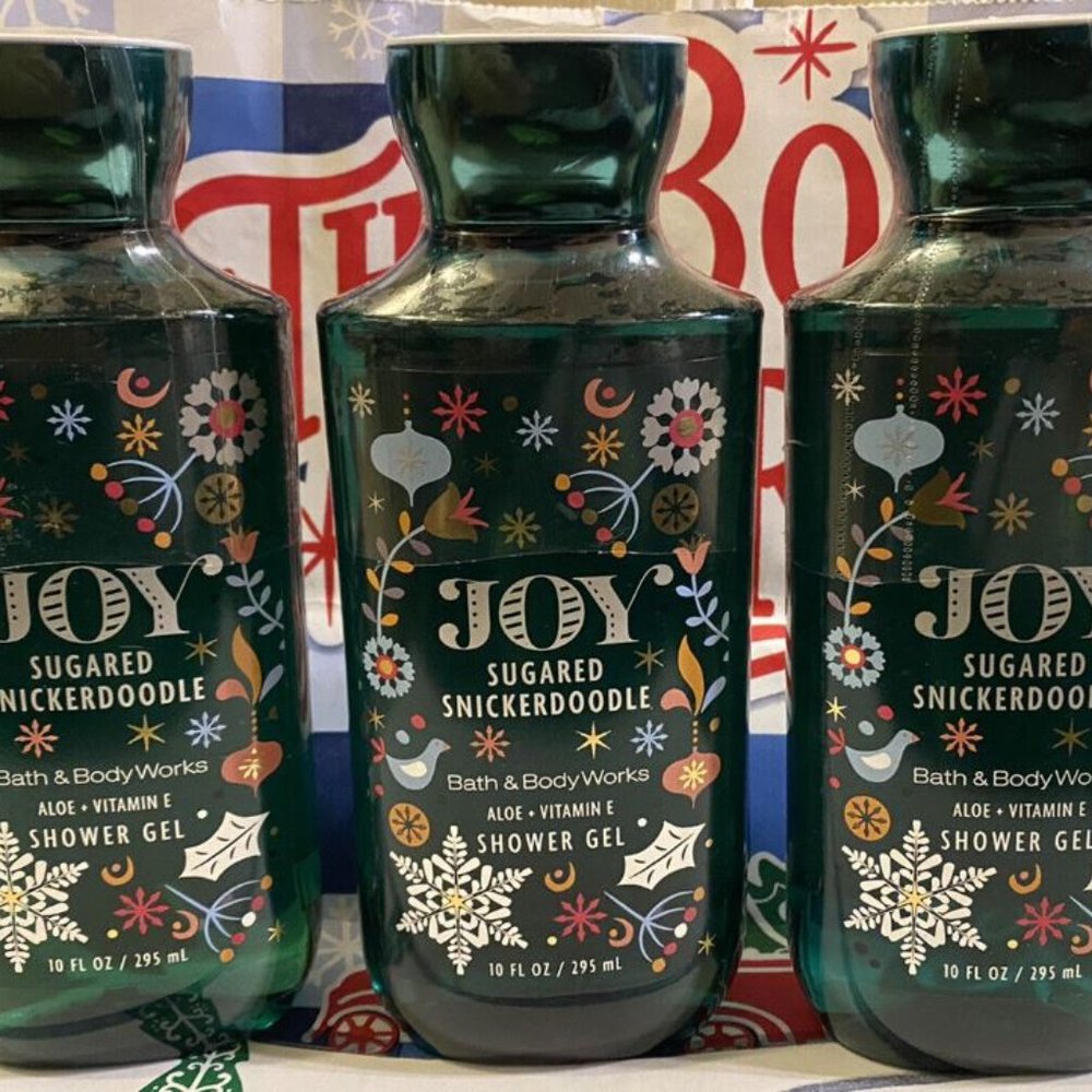 3 BATH & BODY WORKS JOY SUGARED SNICKERDOODLE SHOWER GEL 10 oz NEW